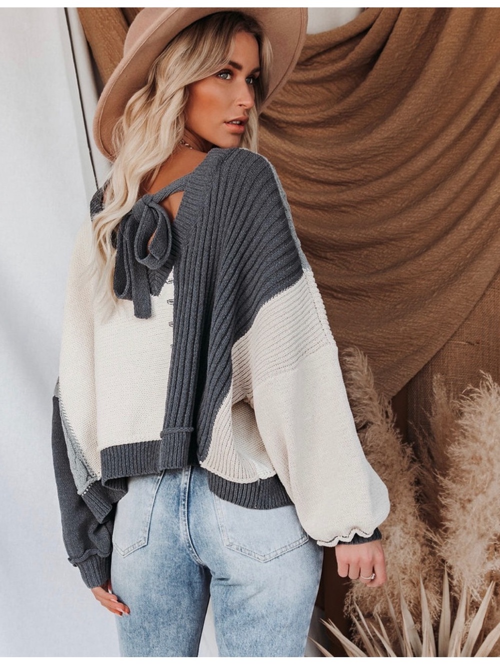 Vici Cable Knit Patch Sweater